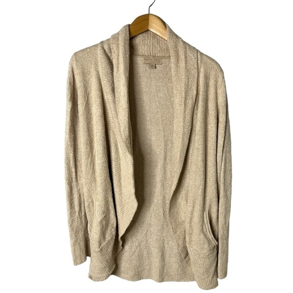 Barefoot Dreams CozyChic Lite Circle Lounge Cardigan Taupe Tan Size Medium - Picture 3 of 8
